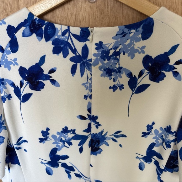 Ralph Lauren white and blue floral dress size 16P - Picture 6 of 12